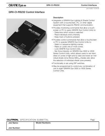 Lutron Interface R5232 GRX-TVI Ten Volt Interface - Lutron