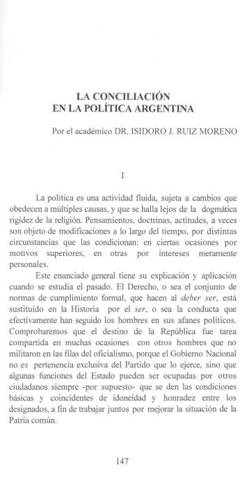 la conciliación en la política argentina - Academia Nacional de ...