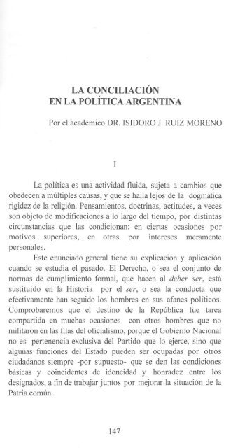 la conciliación en la política argentina - Academia Nacional de ...