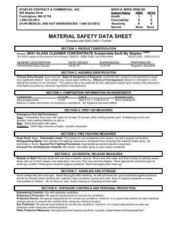 MATERIAL SAFETY DATA SHEET - E-Way.ca