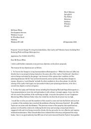 Representation Letters - Planning Applications - Wiltshire Council