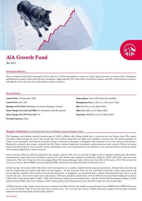 AIA Growth Fund - AIA Singapore