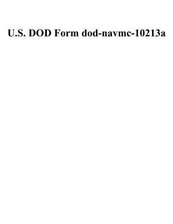 U.S. DOD Form dod-navmc-10213a - Usa-federal-forms.com