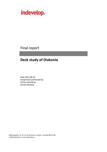 Indevelop desk study, full version - Diakonia