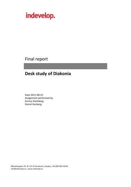 Indevelop desk study, full version - Diakonia