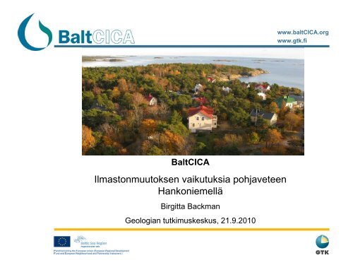 Ilmastonmuutoksen vaikutuksia pohjaveteen ... - BaltCICA