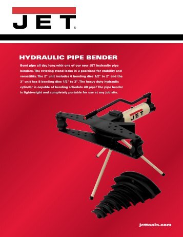 HYDRAULIC PIPE BENDER - JET Tools