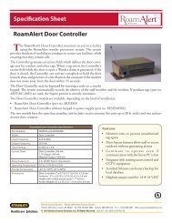 RoamAlert Door Controller Specification Sheet - Stanley Healthcare ...