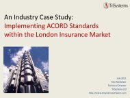 Implementing ACORD Standards within the London Insurance Market