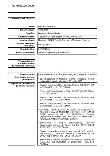 GAUDINO Gabriella - Ospedale San Carlo