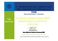 Il controllo analitico degli OGM: problematiche e priorità di intervento