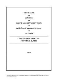 DEED OF SETTLEMENT OF HISTORICAL CLAIMS