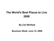 The World's Best Places to Live 2008