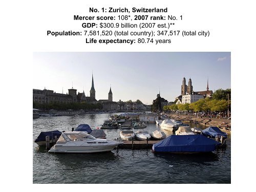 The World's Best Places to Live 2008