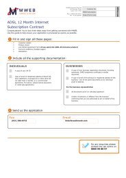MWEB ADSL Promotion Application Form