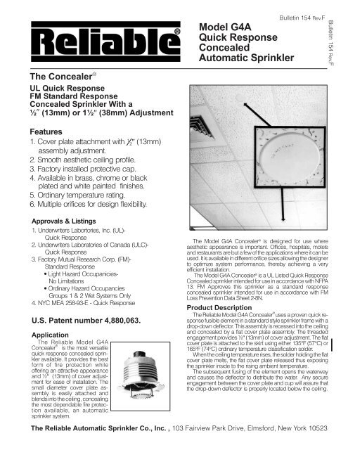 154 Rev.F.vp - Reliable Automatic Sprinkler Co.