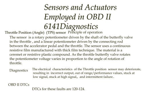 Introduction to On Board Diagnostics (II)