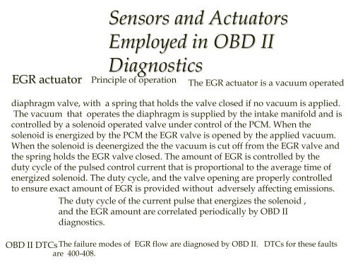 Introduction to On Board Diagnostics (II)