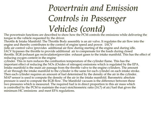 Introduction to On Board Diagnostics (II)