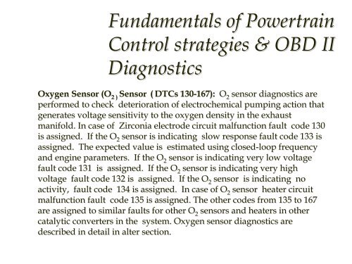 Introduction to On Board Diagnostics (II)