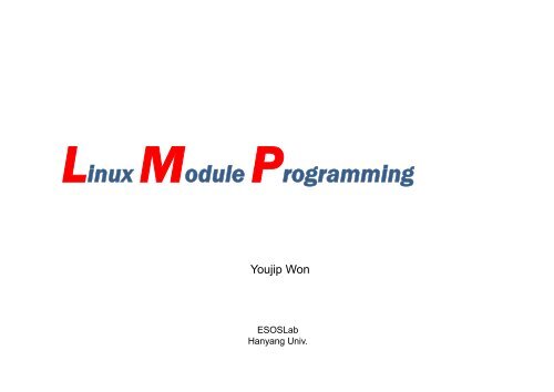 Linux Module Programming - dmclab.hanyang.ac.kr