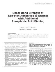 Shear Bond Strength of Self-etch Adhesives to Enamel with ...