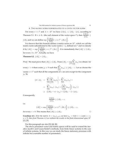 The SOR method for infinite systems of linear equations (III)