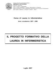 il progetto formativo della laurea in infermieristica - Cottolengo