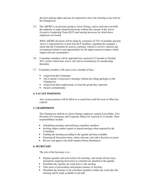 Arrow Surat Community Reference Group Terms of ... - Arrow Energy