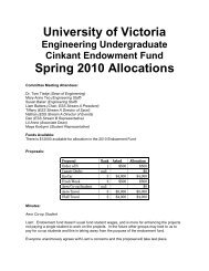 University of Victoria Spring 2010 Allocations - UVic ESS