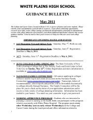 May 2011 Guidance Bulletin - White Plains Public Schools