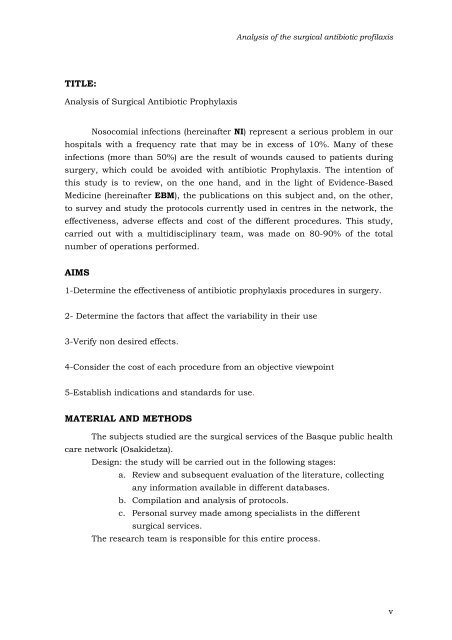 AnÃ¡lisis de la Profilaxis AntibiÃ³tica QuirÃºrgica - Euskadi.net