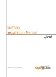 ONE300 Installation Manual - OneAccess extranet