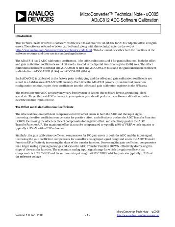 MicroConverterTM Technical Note - uC005 ADuC812 ADC Software ...