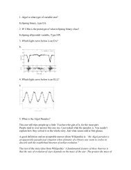 CHOICE Quiz 2 Answer sheet - AAVSO