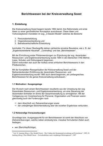 Berichtswesen bei der Kreisverwaltung Soest - Verwaltung.modern