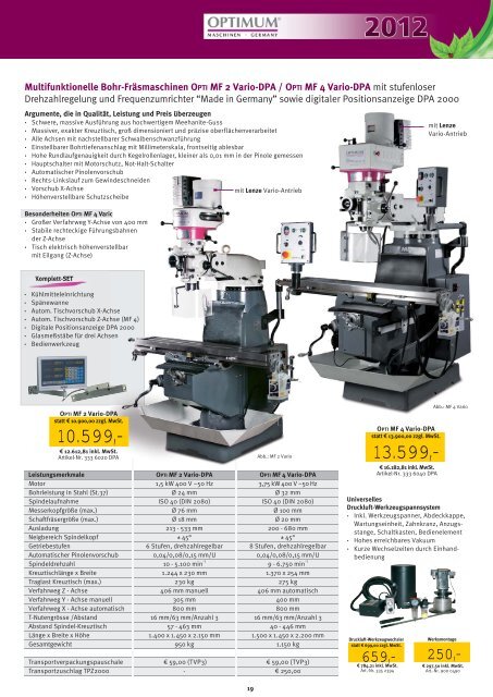 Flowdrilling - Optimum Maschinen