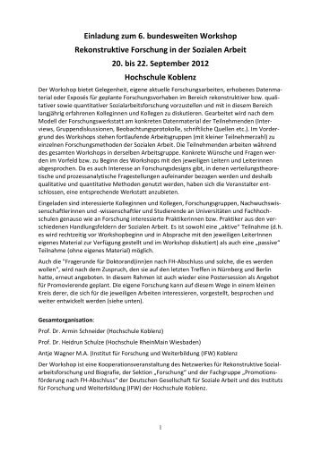 Programm 6. Workshop Rekonsobi Koblenz - Deutsche Gesellschaft ...