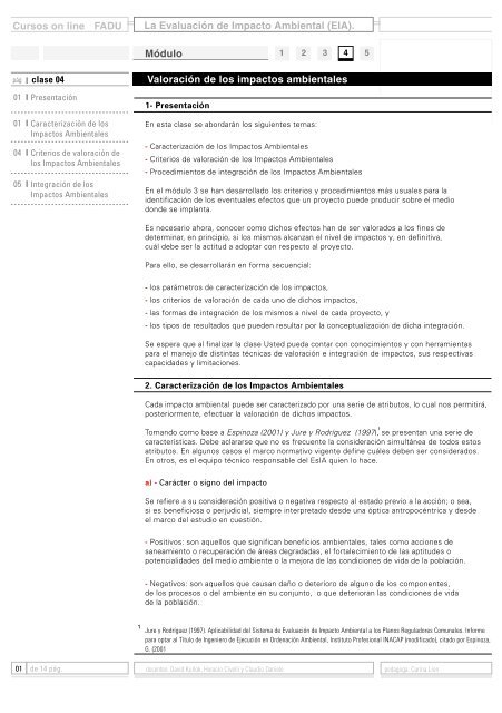 Cursos on line La EvaluaciÃ³n de Impacto Ambiental (EIA). FADU ...