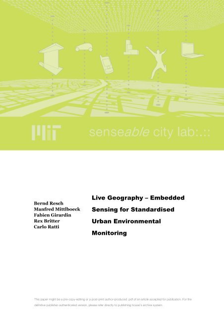 Embedded Sensing for Standardised Urban Environmental Monitoring