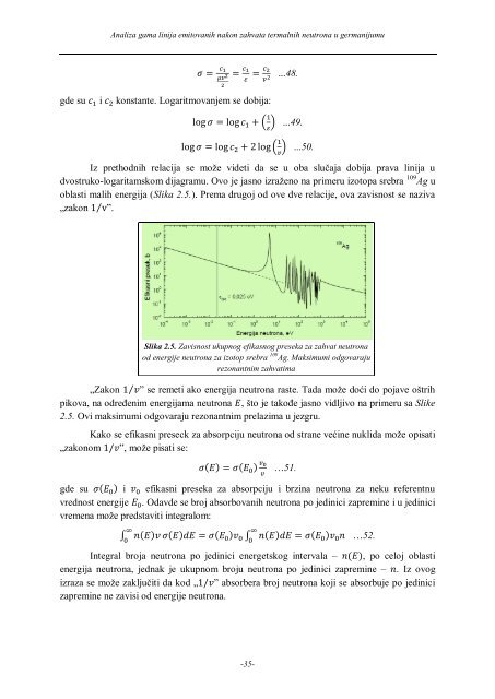 Analiza gama linija emitovanih nakon zahvata termalnih neutrona u ...