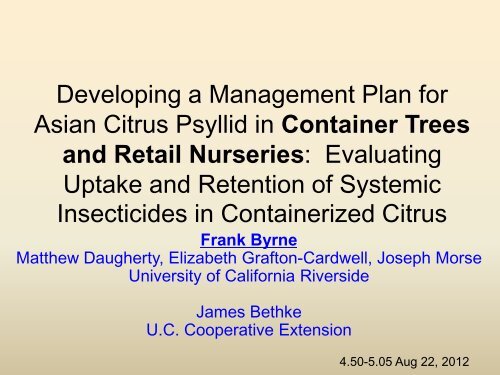 Grower Research $$$ at work - Citrus Research Board