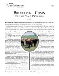 Break-even Costs for Cow Calf Producers - Department of Animal ...