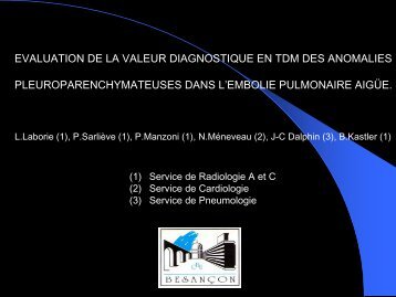 evaluation de la valeur diagnostique en tdm des anomalies ...