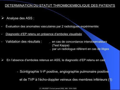 evaluation de la valeur diagnostique en tdm des anomalies ...