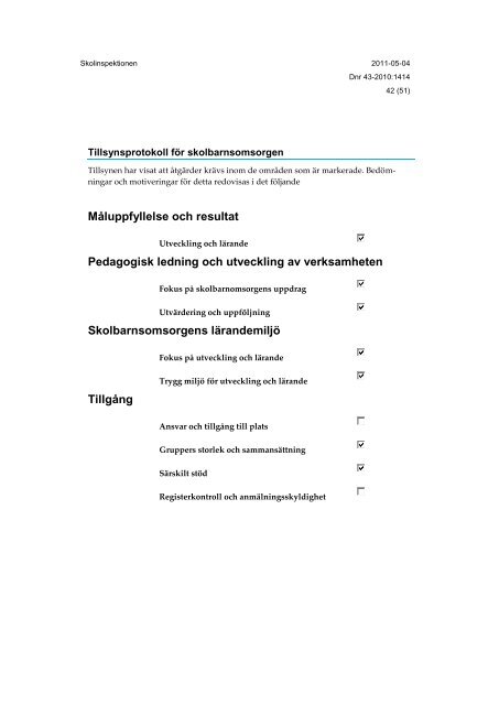 Skolinspektionens rapport - Södertälje kommun