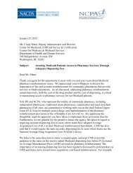 Joint NACDS and NCPA Letter to CMS Regarding Assuring ...