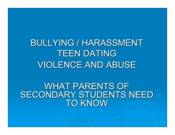 bullying/harassment/teen dating - Brevard Public Schools