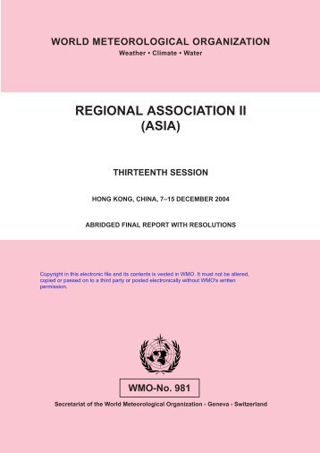 Regional Association II (ASIA) - E-Library - WMO