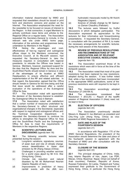 Regional Association II (ASIA) - E-Library - WMO